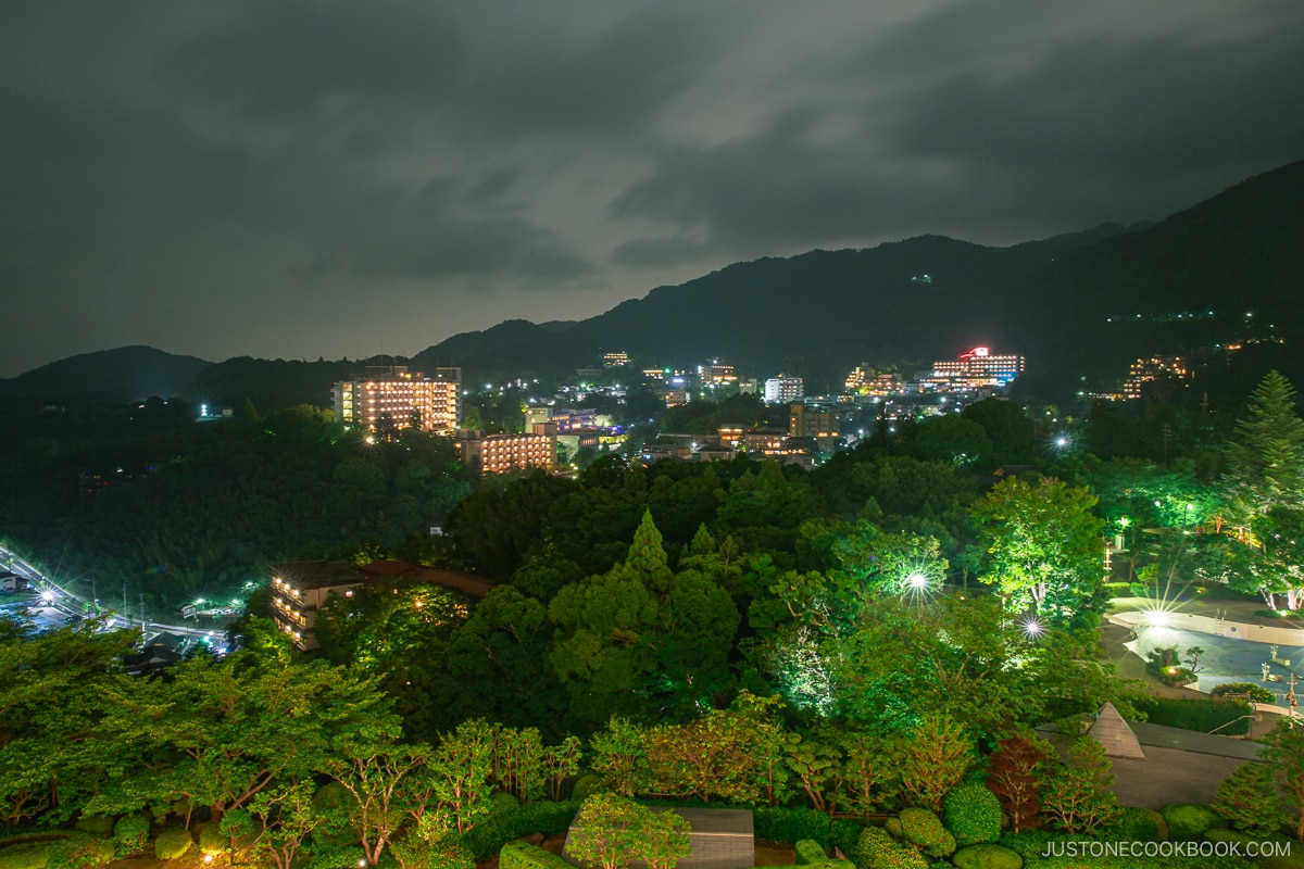 Night view of Arima Onsen Town