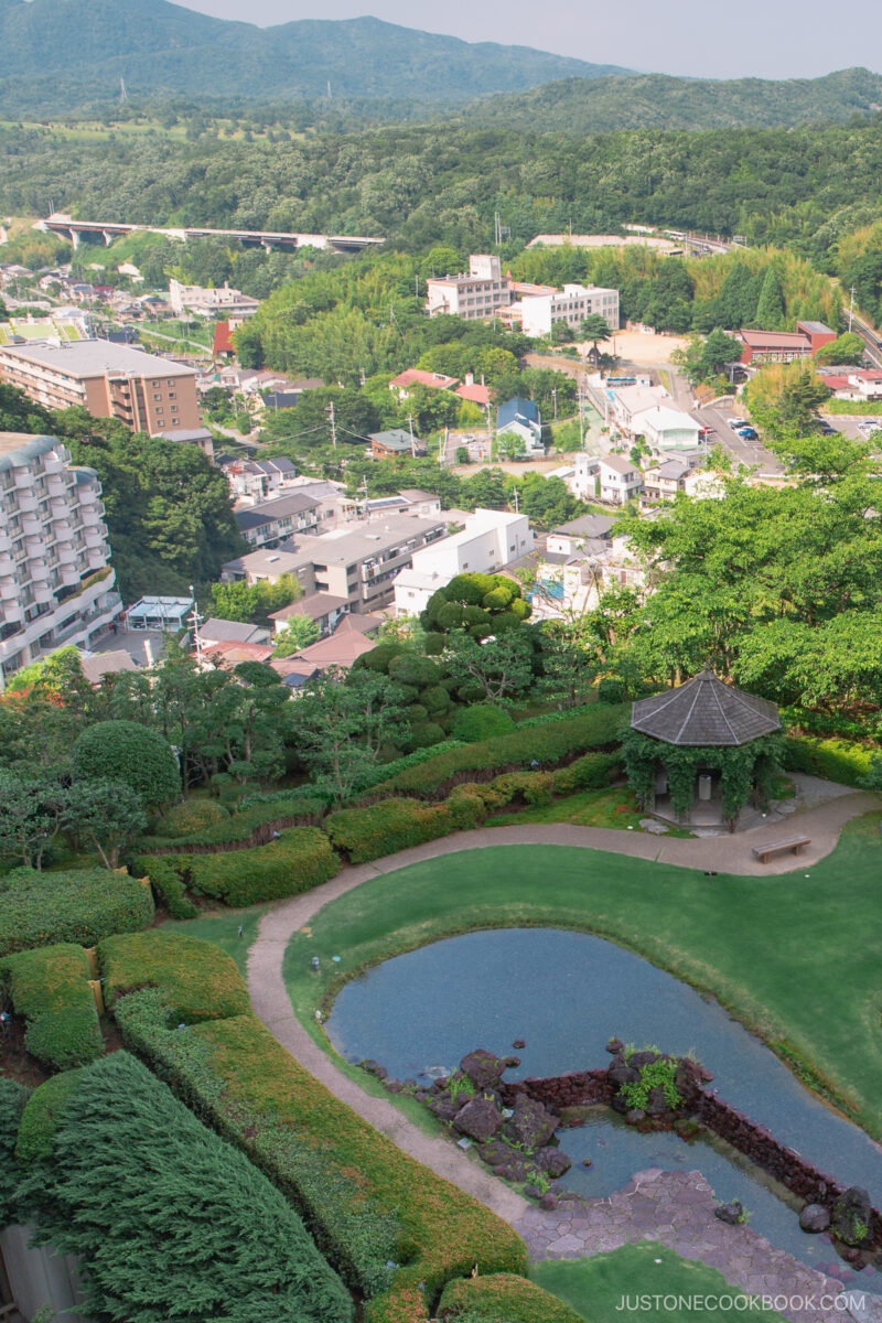 Arima Grand Hotel room view over garden