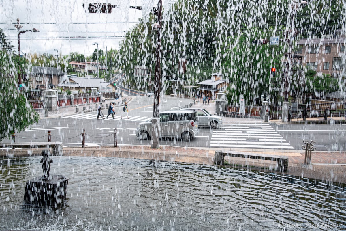 View from inside the fountain