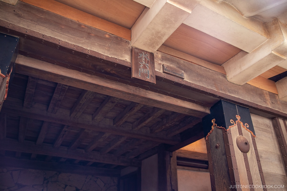 Wooden roof structure of Himeji Castle