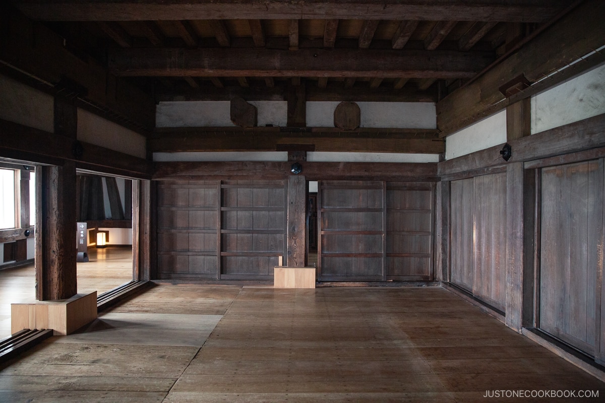 Traditionl Japanese interior architecture in Himeji Castle