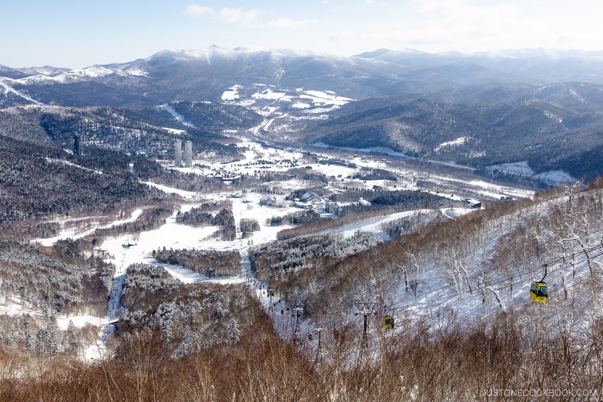 View overlooking Tomamu Ski resort and Hoshino Resort hotels