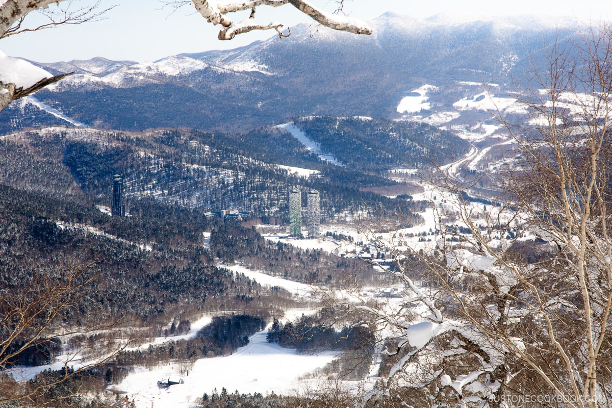View overlooking Tomamu Ski resort and Hoshino Resort hotels