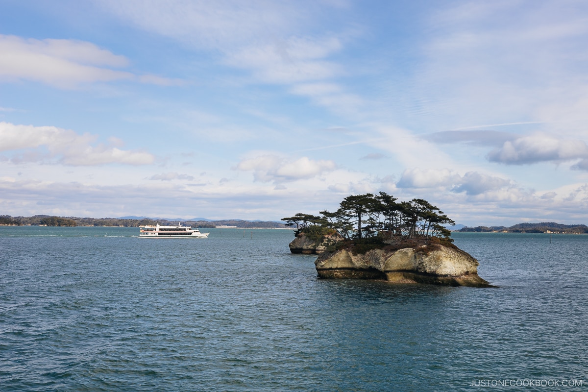 Matsushima islands and sightseeing boat