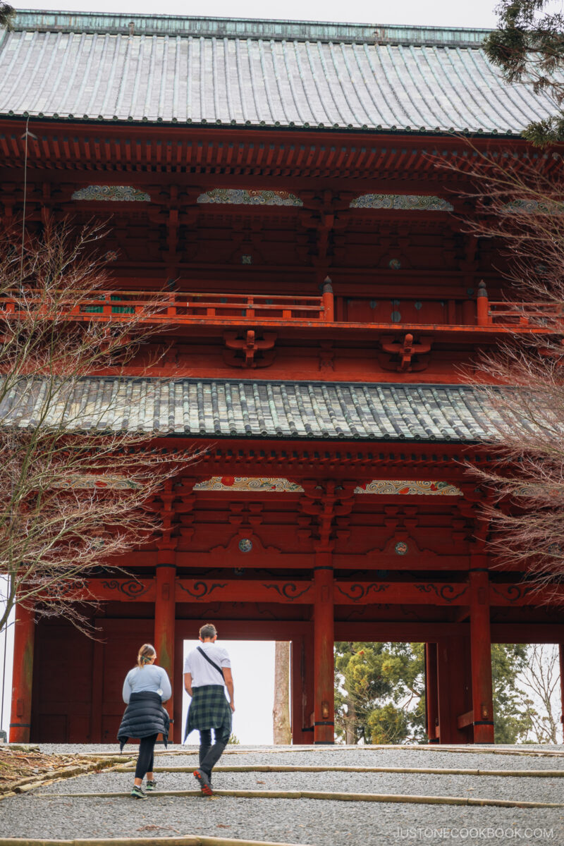 People walking up to sanmon gate