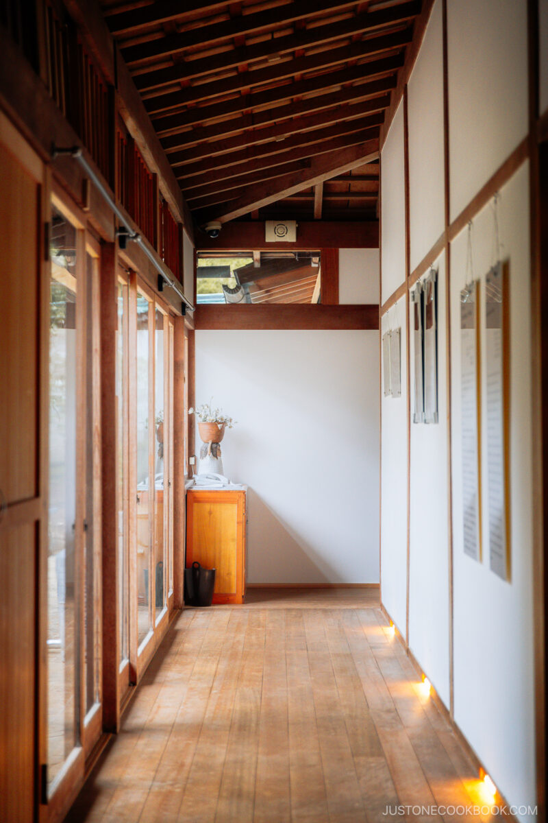 Temple wooden hallway