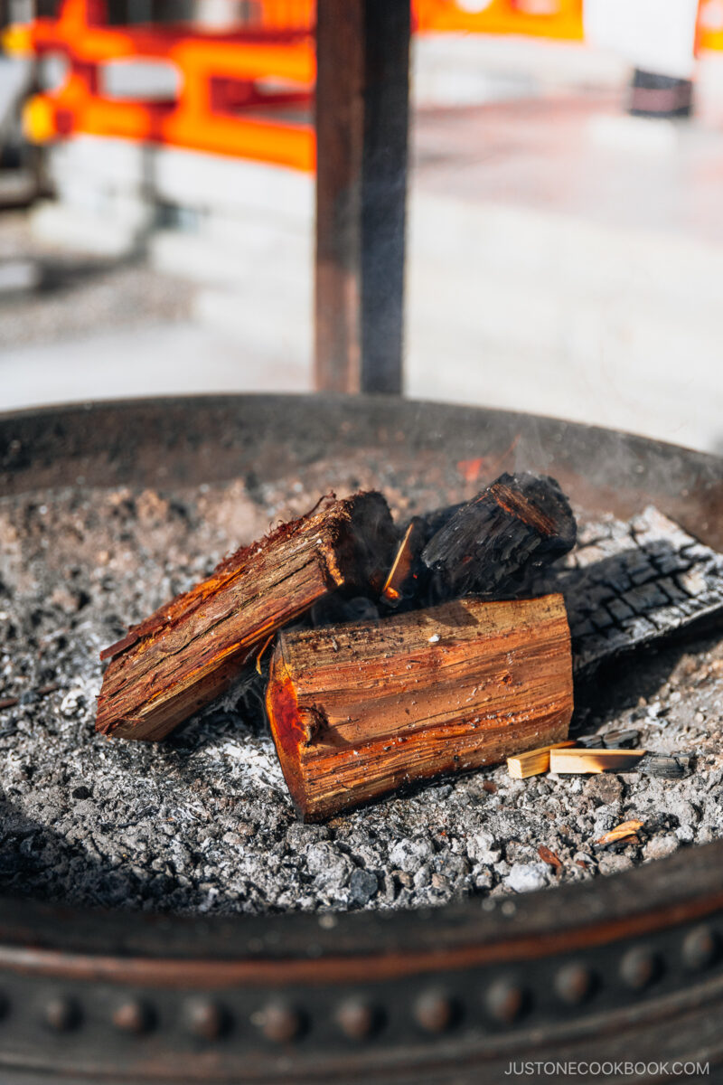 Wood burning in an incense burner