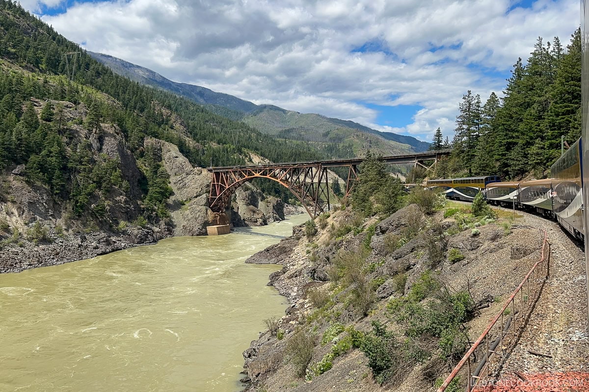 view of Fraser River with a bridge overhead