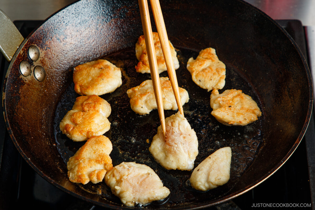 Cook the chicken.