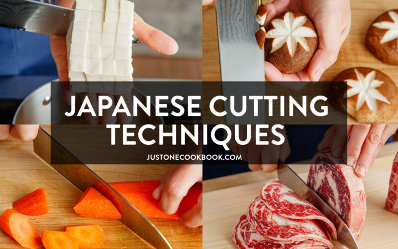 a collage of images that show different styles of Japanese cutting techniques