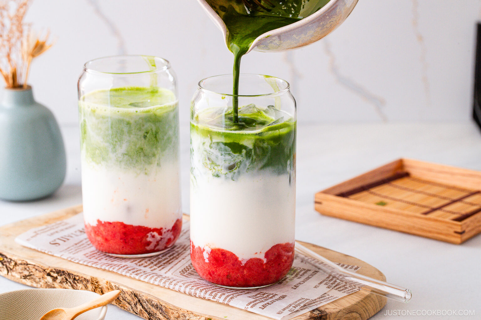Strawberry Matcha Latte • Just One Cookbook
