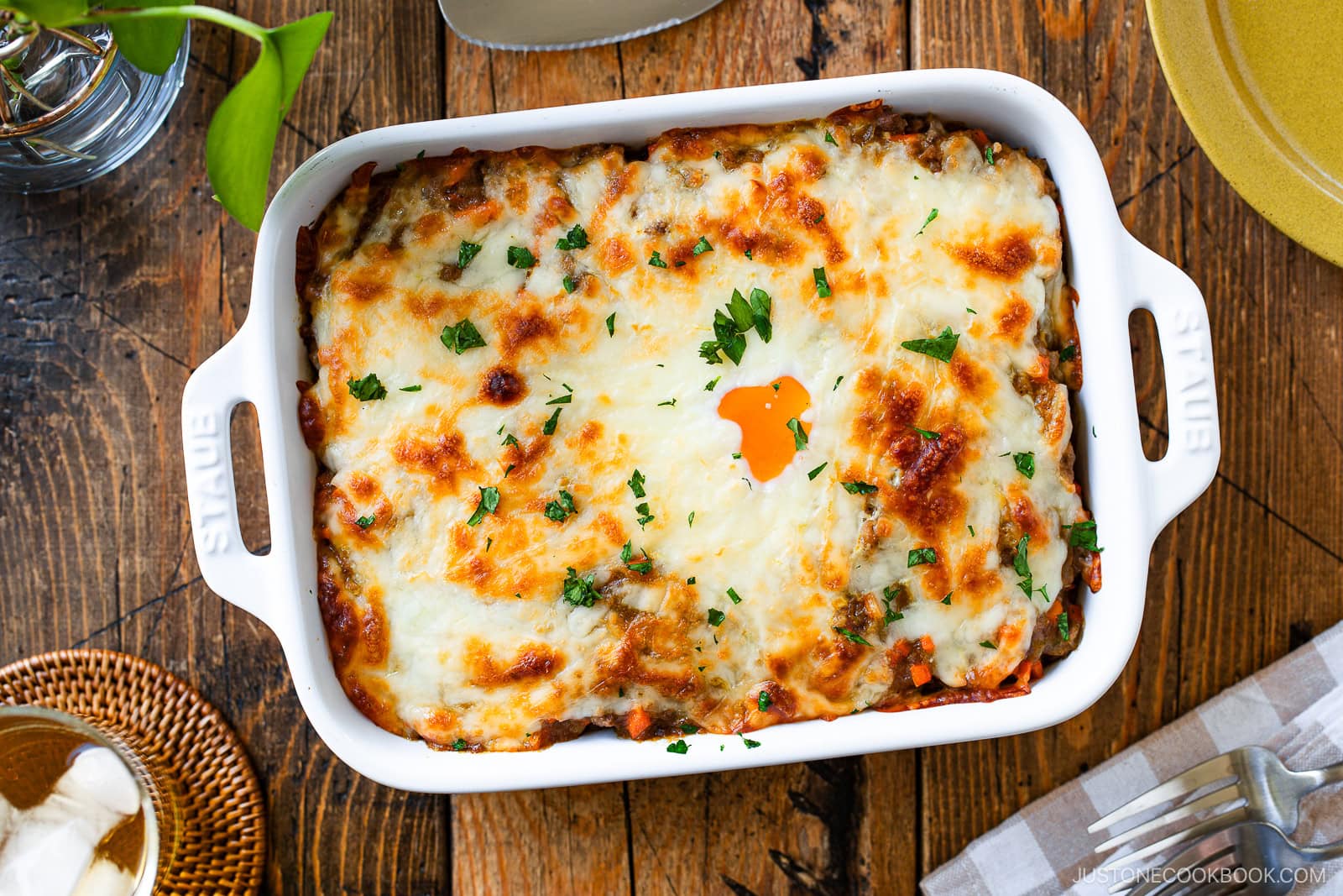 Yaki Keema Curry (Japanese Baked Curry with Egg & Cheese)