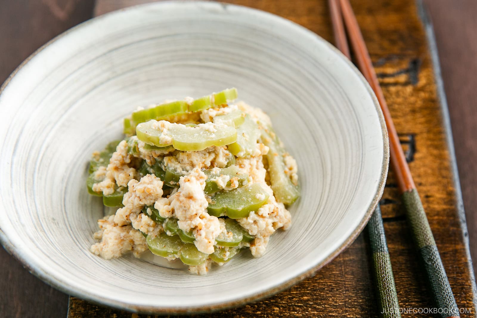 Bitter Melon and Tofu Salad ゴーヤの白和え • Just One Cookbook