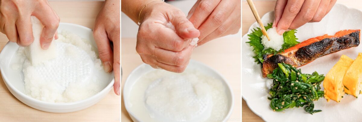 Japanese salted salmon (shiozake) being prepared for Japanese cuisine, showcasing traditional salting process.